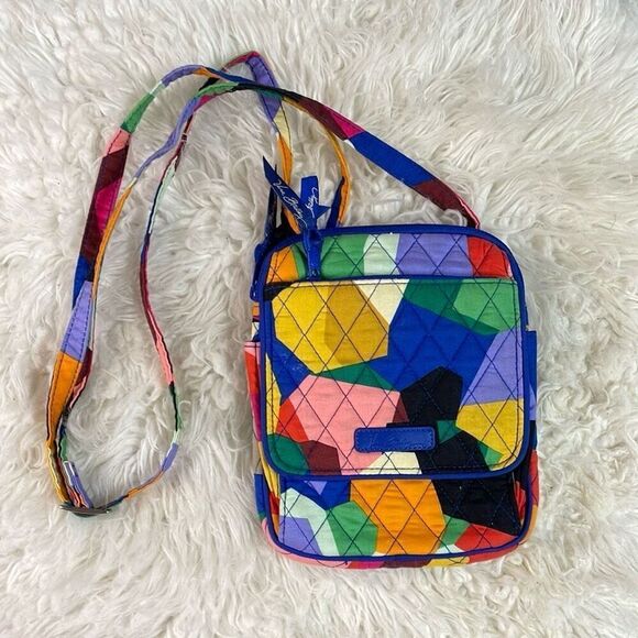 VERA BRADLEY Women's Signature Quilted Double Zip Color-block Crossbody Purse - Picture 3 of 13